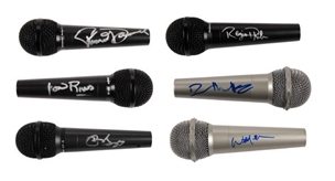 Hollywood Celebrity Signed Microphone Lot of (6) Including Dave Matthews, Joan Rivers, and Adam Sandler